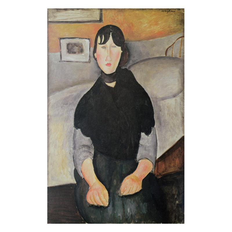 «Young Woman of the People» par Amedeo Modigliani - Estampe numérique, H 28 po x l 22 po