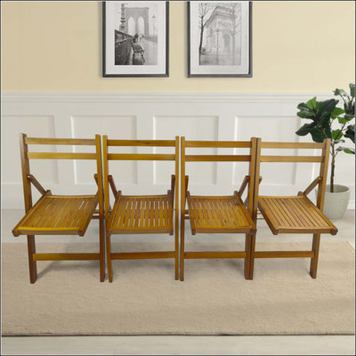 Chaise pour événement spécial pliante en bois à lattes Furniture, ensemble de 4, CHAISE PLIABLE, STYLE PLIABLE