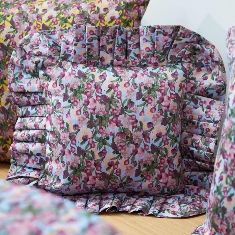 Ruffled Pillow Cover Romance is Dead, Blue