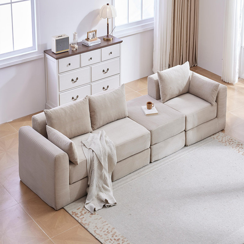L Shaped Sectional Sofa (Camel)