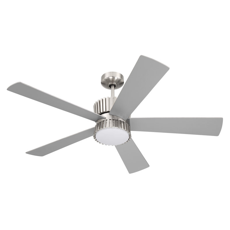 52" Theiry Ceiling Fan with Optional LED Light Kit, Remote Control Included, Smart WiFi, Brushed Nickel