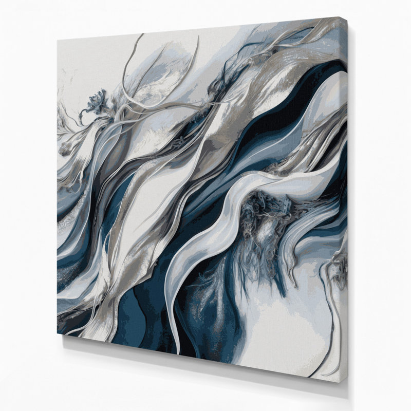 «Lyrical Abstraction 96», art mural sur toile grise, H 12 po x l 12 po