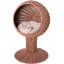 Brown Elevated Cat Bed With Rotatable Egg Chair And Thick Soft Cushion, Natural Mat Grass Pod House,