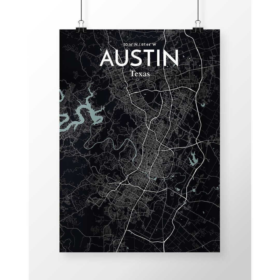 Grafikdruck Austin City Map