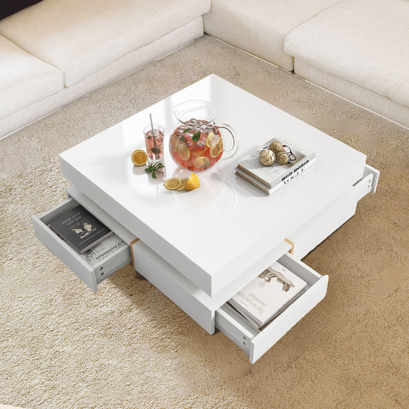 Gibora Single Coffee Table, White