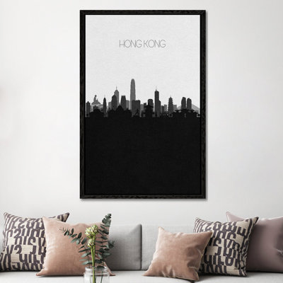 Hong Kong, China City Skyline by Ayse Deniz Akerman - Print on Canvas