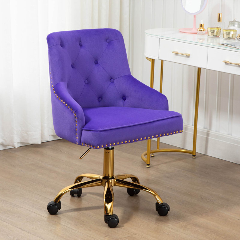 Tripp Velvet Office Chair, Purple