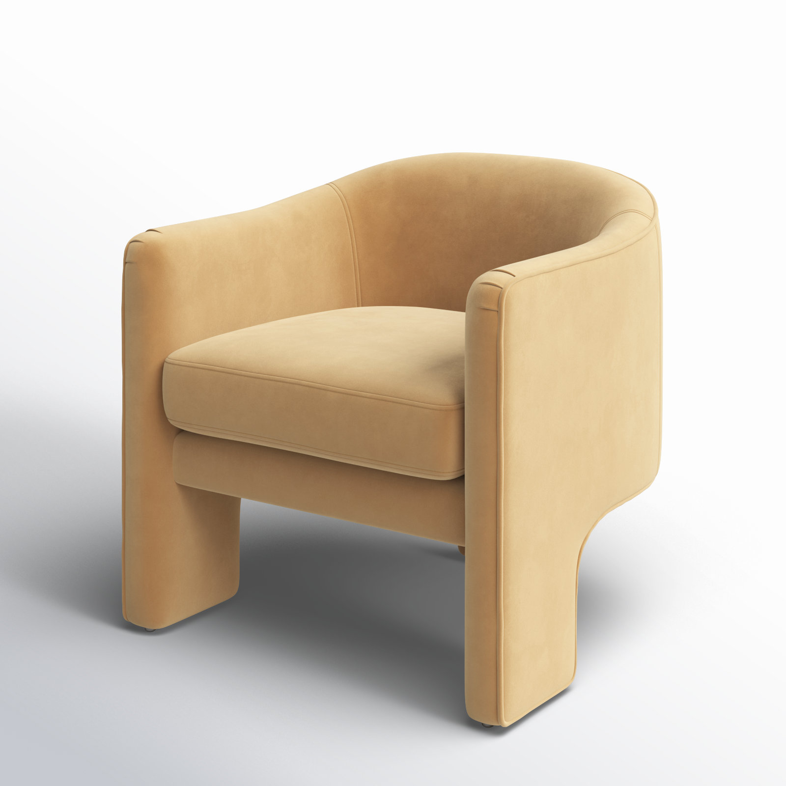 Upland Armchair, Light Brown Velvet