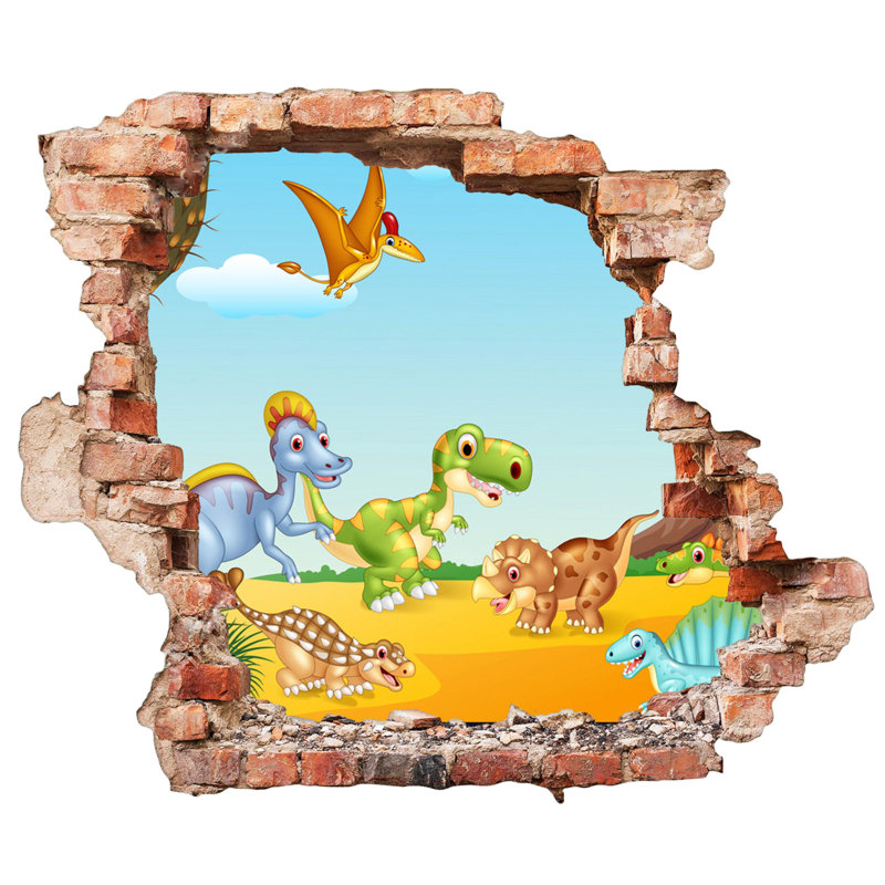 Adhésif décoratif dinosaure, Moyen 22,6 po x 27 po