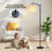 Arc Floor Lamp Colorful Hand Drawn Star Crayon Texture Light Painitng Floor Lamps with Remote LED Lights Adjustable Lamp Shades Tall Standing Lamps for Reading Office Living Room