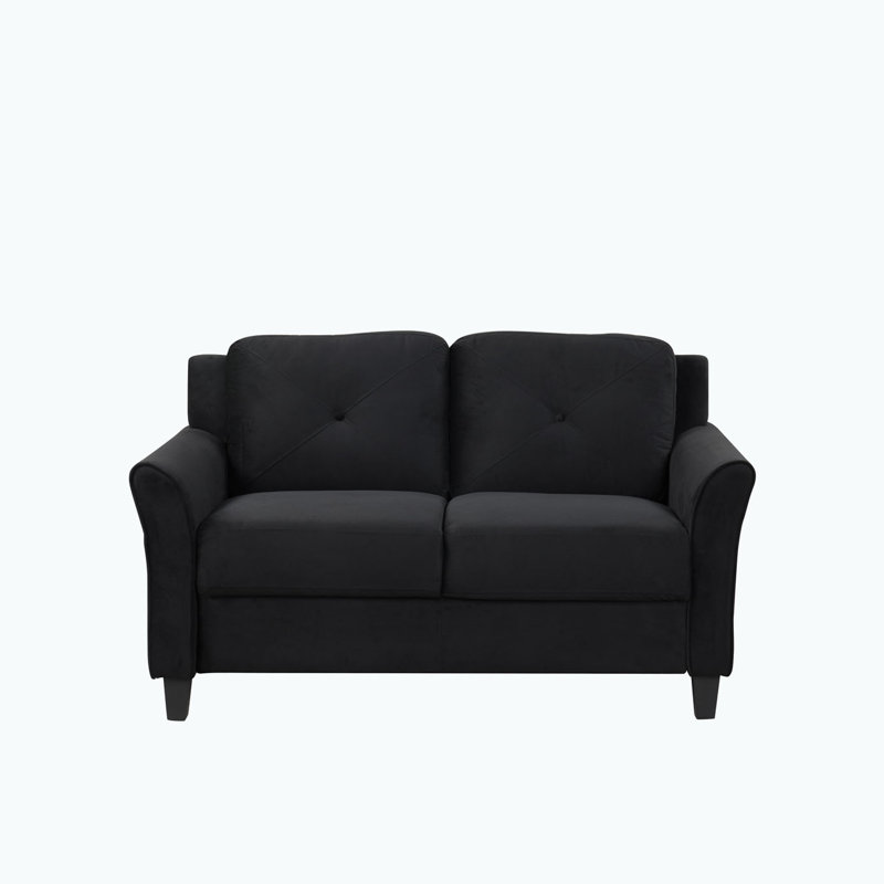 Wilgus Upholstered 64.10'' Sofa, Black, 31.1" H x 64.1" W x 29.5" D
