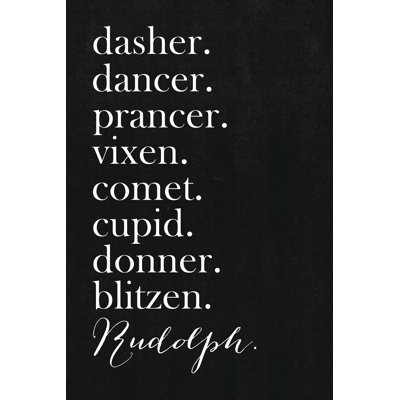 Reindeer Names 2 - Wrapped Canvas Print