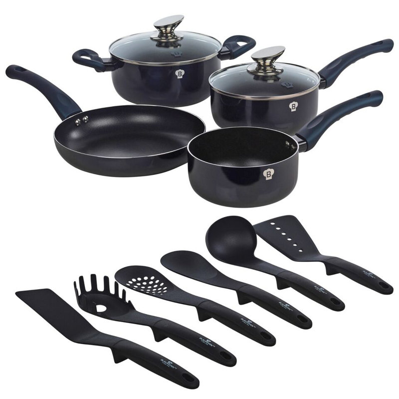 12 - Piece Non-Stick Pressed Aluminium Cookware Set