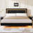 Floating Bed Frame King Size with Smart Led Lights, Upholstered Platform Bed with Diamond Headboard-1127897028-1127897024