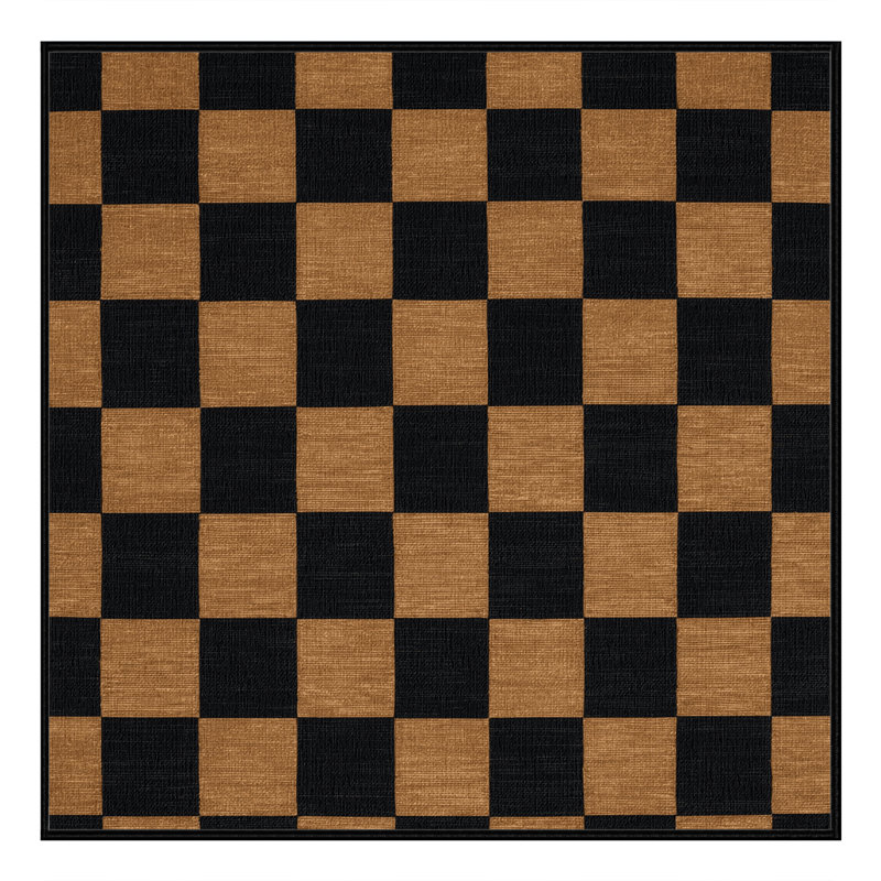 Tapis damier noir lavable à la machine, Carré 6 pi