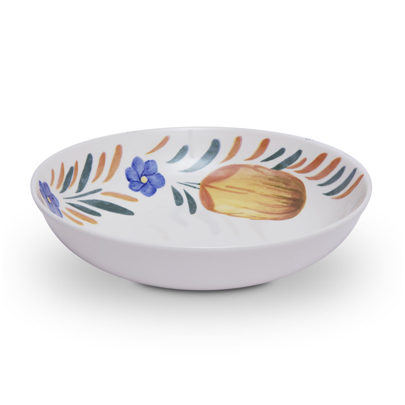 WA967035CAP Capri Pasta Bowl with Vibrant Mediterranean Inspired Design, Crafted from Earthenware, Made in Stoke-on-Trent, 22.5cm, Multi-Coloured