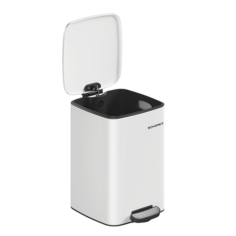 Clerfont Step On Kitchen Trash Can, Cloud White, 54.4cm H x 34cm W x 28.5cm D
