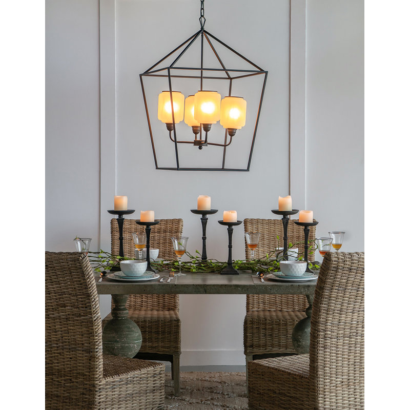 4 - Light Lantern Geometric Chandelier