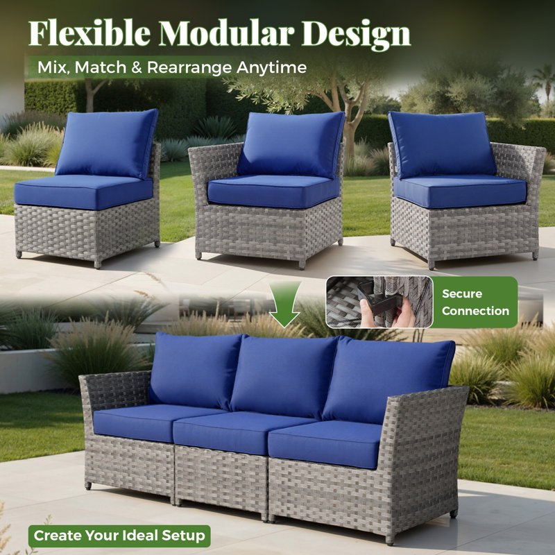 5 - Person Patio Conversation Set, Navy Blue
