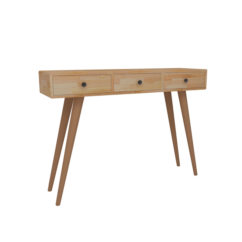 Console Table 110Cm Pine Solid Wood Ashwini, Natural