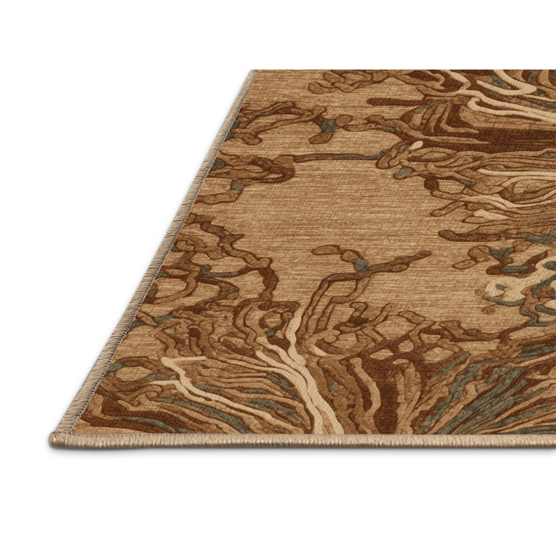 Tapis brun lavable à la machine, Rectangulaire 2 pi x 3 pi