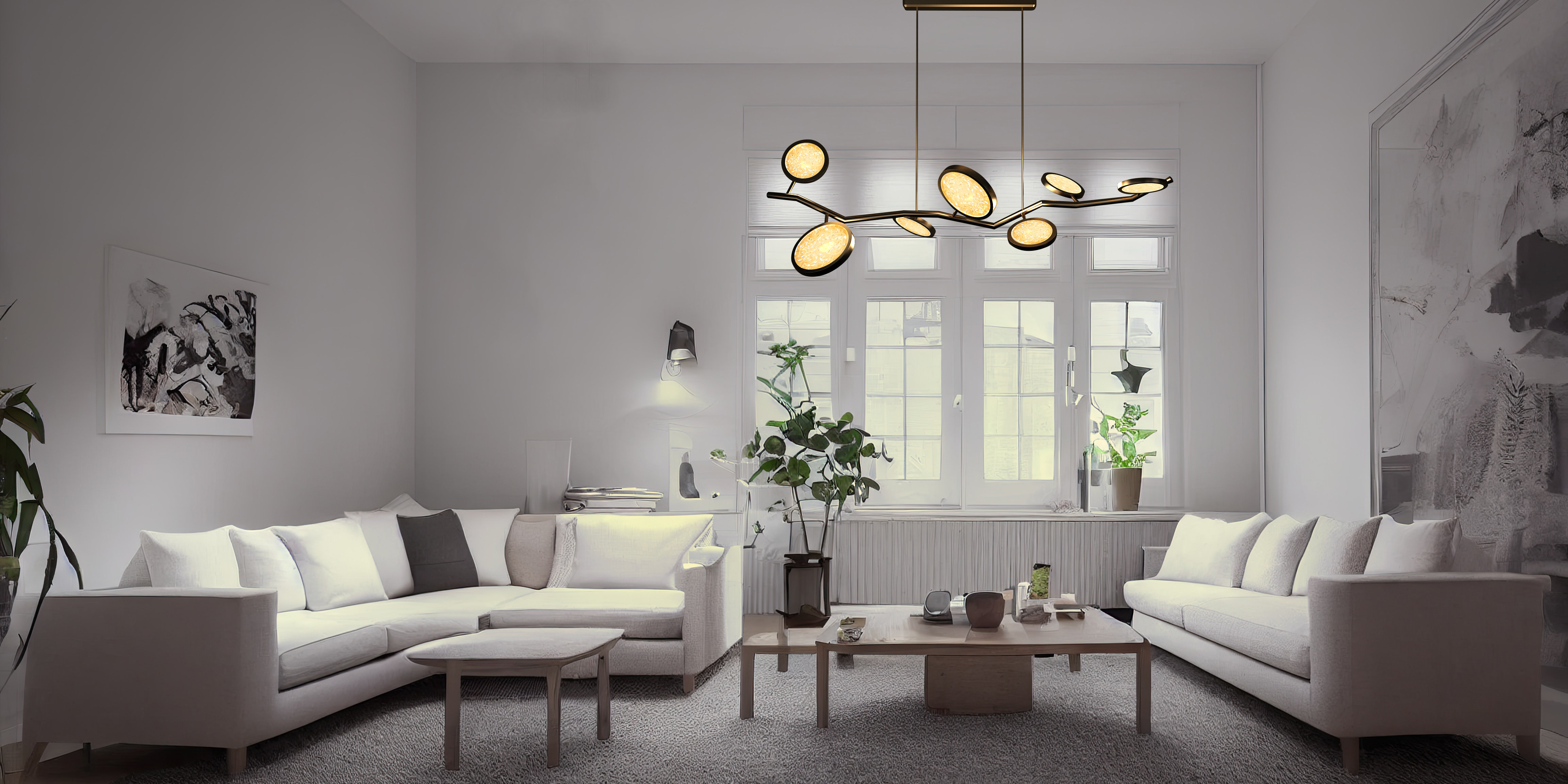 Photo inspiration: Picture Idea: Dainte 7 Island Pendant Circles Luxurious Brass And Textured Glass