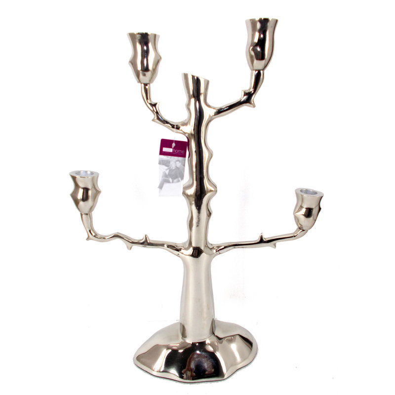 20.1'' H Concrete / Cement Tabletop Candelabra, 20.1" H x 16.1" W x 3.9" D