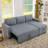 Upholstered Pull Out Sectional Sofa With Storage Chaise, Convertible Corner Couch-412042719