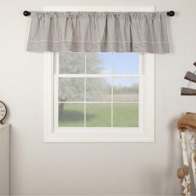 Farmhouse Ticking Gray Valance