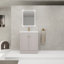 Meuble-lavabo autoportant avec lavabo en résine blanche et 2 portes d'armoire à fermeture en douceur (emballage KD)-1571843576-1571843578