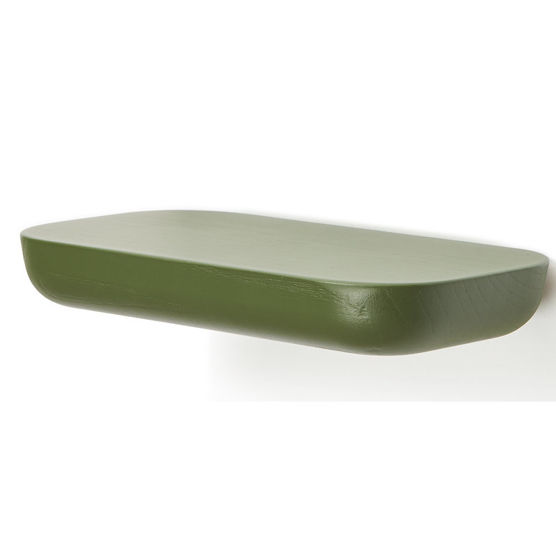Acrocoro Ash Solid Wood Floating Shelf, 2.8cm H x 105cm W x 11cm D, Green