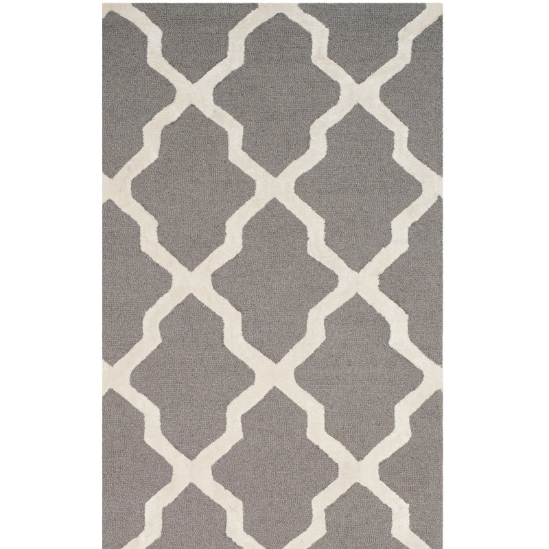 Ellicott Cambridge Hand Tufted Wool, Viscose Geometric Rug, Runner 2'6" x 8'