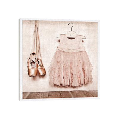 Baby Girl Dress And Ballet Slippers - Print on Canvas