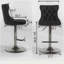 Tabourets de bar pivotants en velours à hauteur de siège réglable, tabourets de bar rembourrés modernes à base chromée avec dossier capitonné confortable, ensemble de 2-1738200331