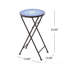Outdoor Folding Accent Table With Glass Top And Iron Frame Outdoor Table Patio Table