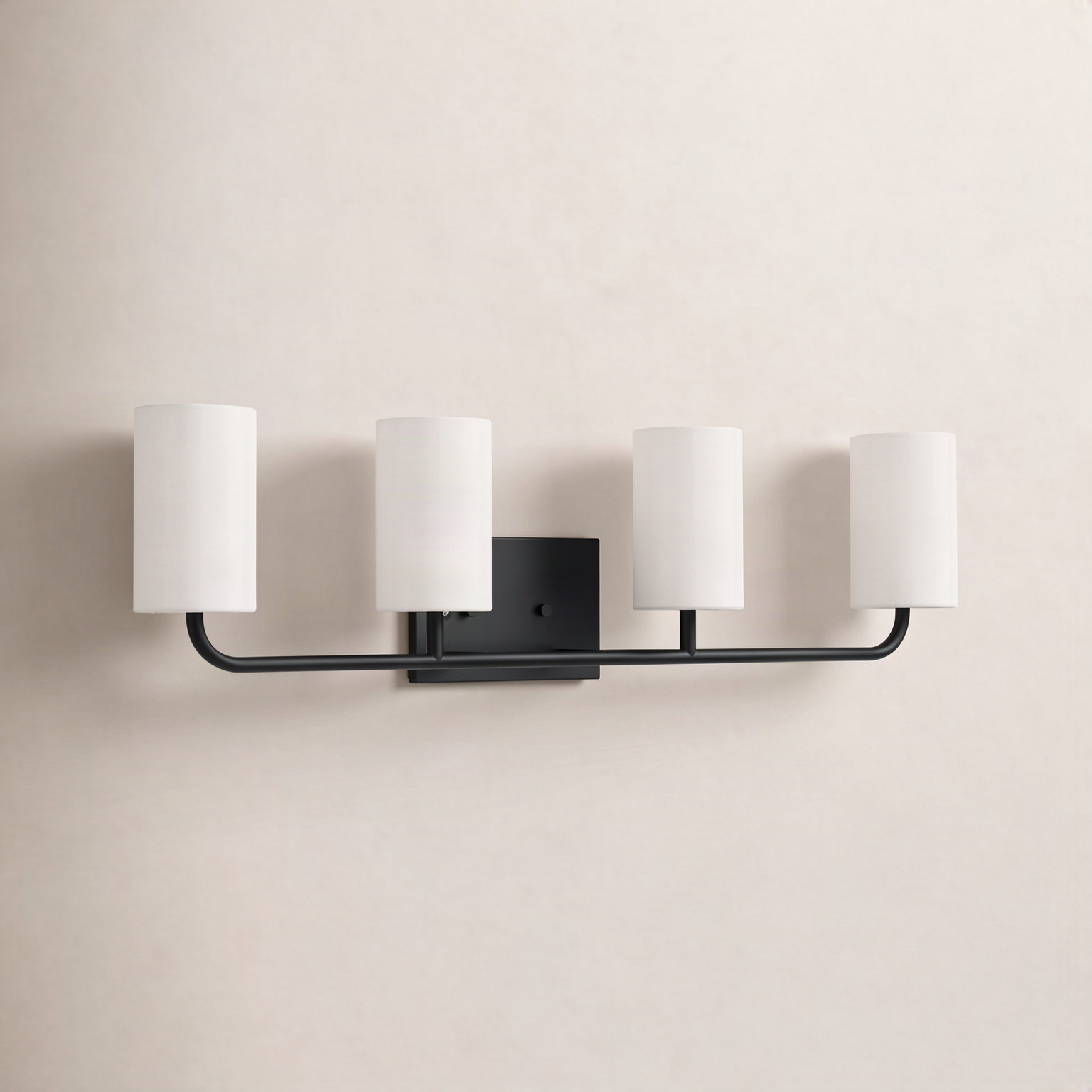 4 Light Dimmable Vanity Light, No, Midnight Black