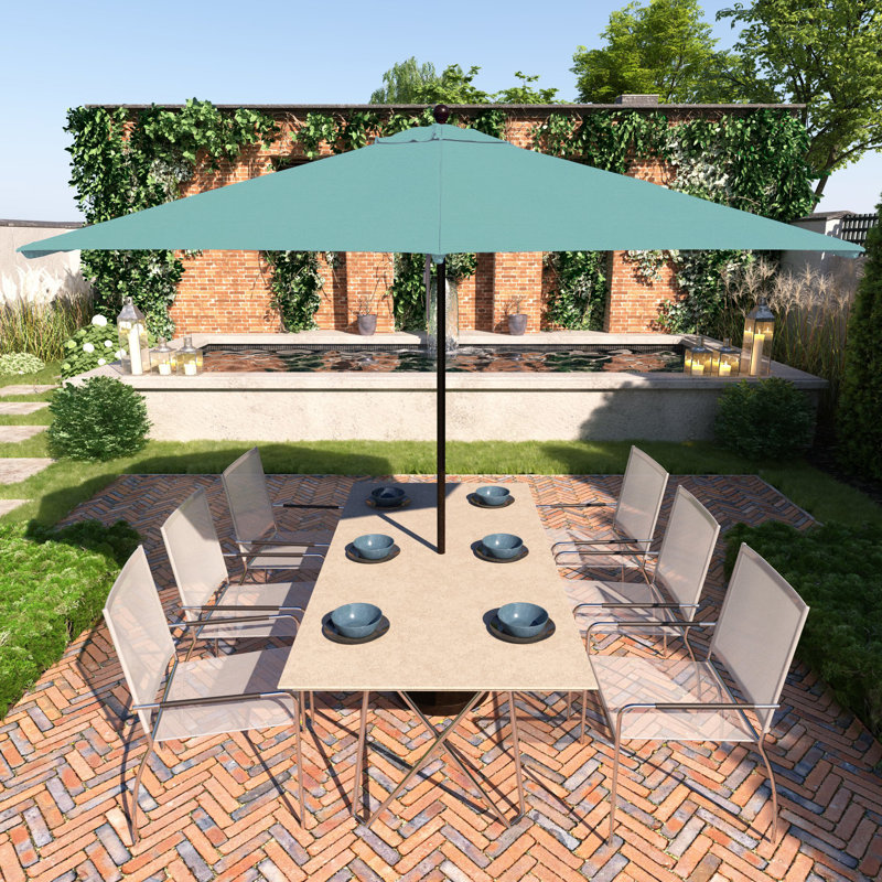 Parasol de patio blanc mat 11 pi., Aruba