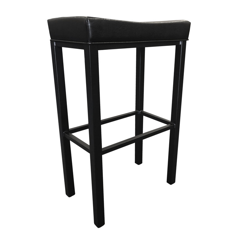 Upholstered Counter Stool with Metal Frame, Counter Stool (26" Seat Height), Black