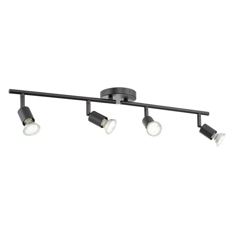 26.5'' 4 -Light Fixed Track Track Kit with Adjustable Head, Black