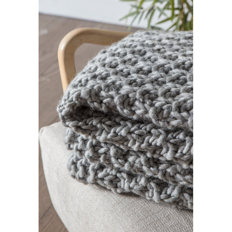 Bedford Plain Throw Blanket, Grey