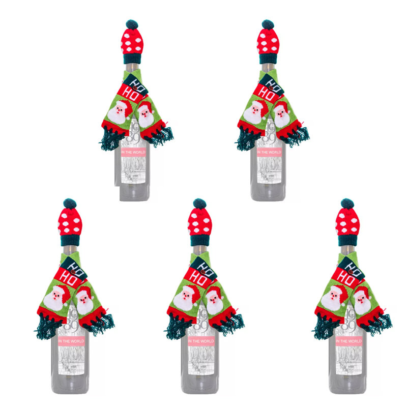 5 pièces de décorations pour bouteilles de vin de Noël