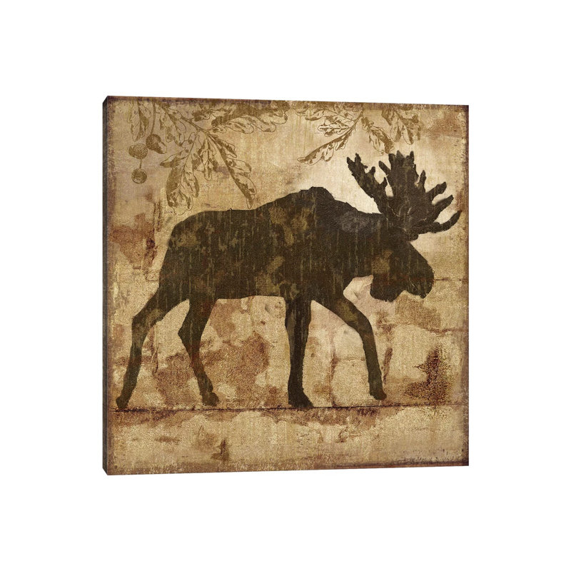 Country Moose 1 Piece Painting on Canvas, 30.48 cm H x 30.48 cm W, Wrapped Canvas