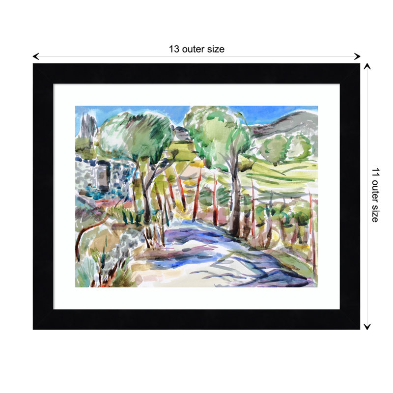 Montpellier Two Trees In Jack London State Park Framed On Paper by Montpellier Print, Black, 13" H x 11" W x 1" D