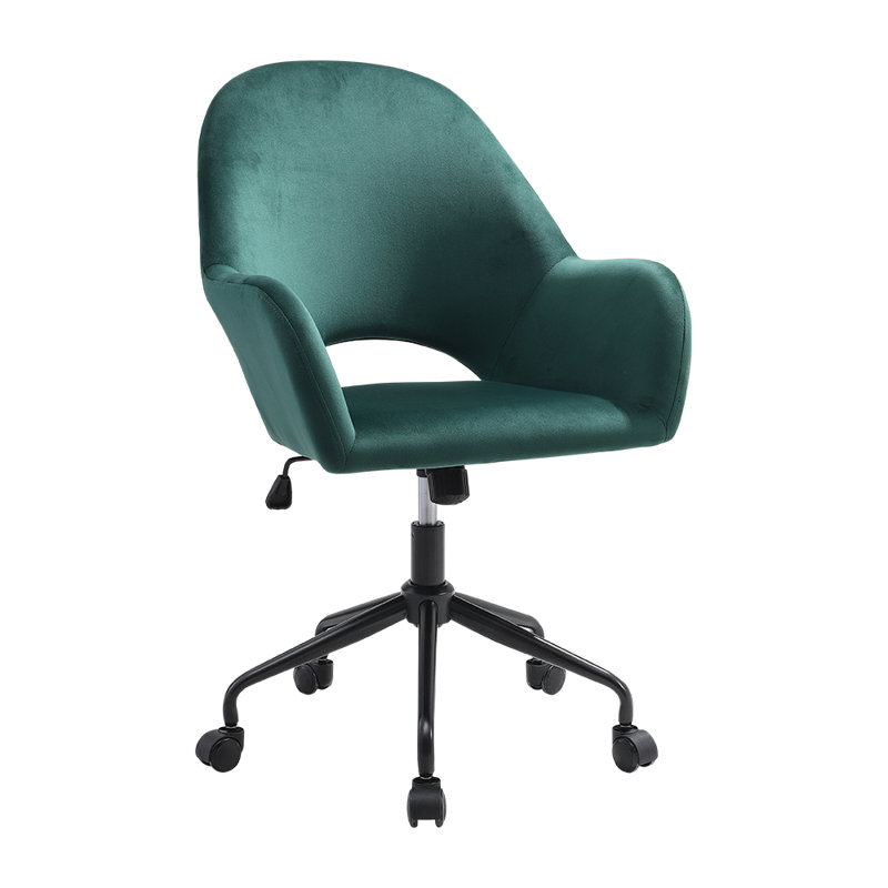 Lanston Velvet Office Chair, Green