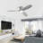 Shandi 52" 3 Blades Modern Intelligence flush mount ceiling fan with LED Lights,Remote Control
