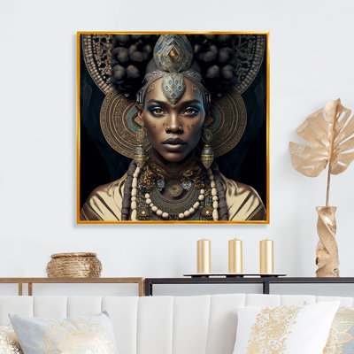 «Maspeth Tribal African Woman II», reproduction d'art sur toile encadrée