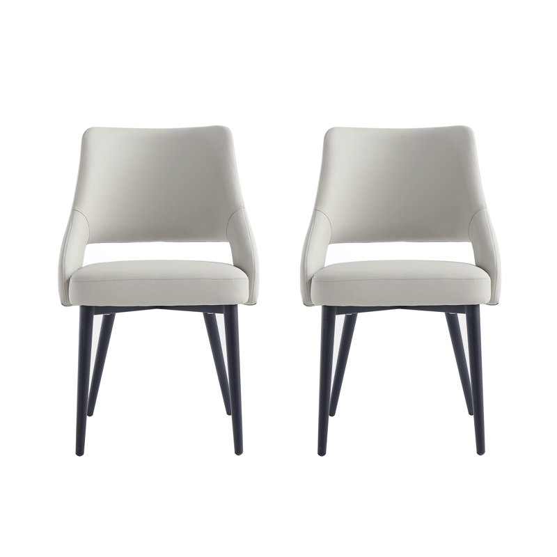 Ensemble de chaises de salle à manger rembourrées en cuir Tremont Vegan, 6, Pierre