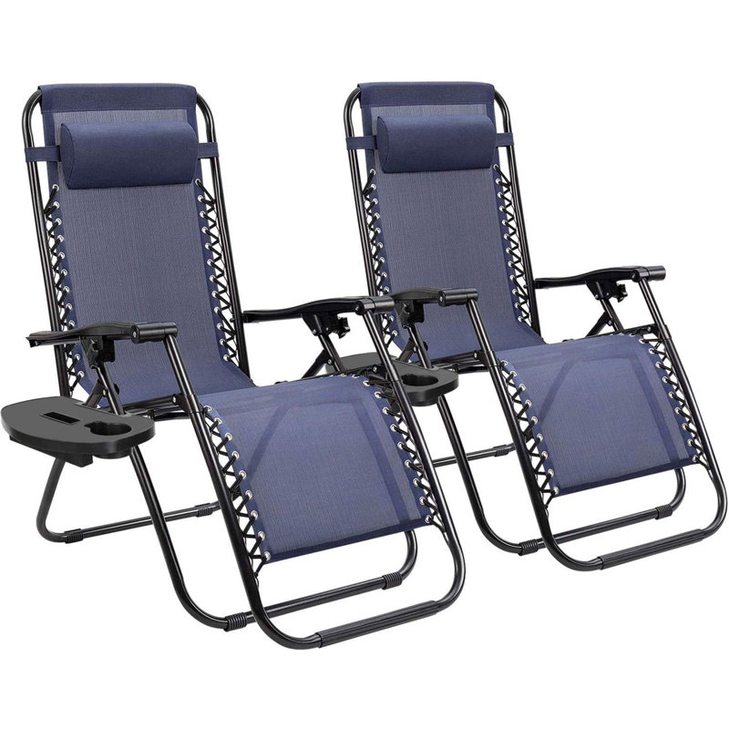 Andreya Folding Zero Gravity Chair, Navy Blue