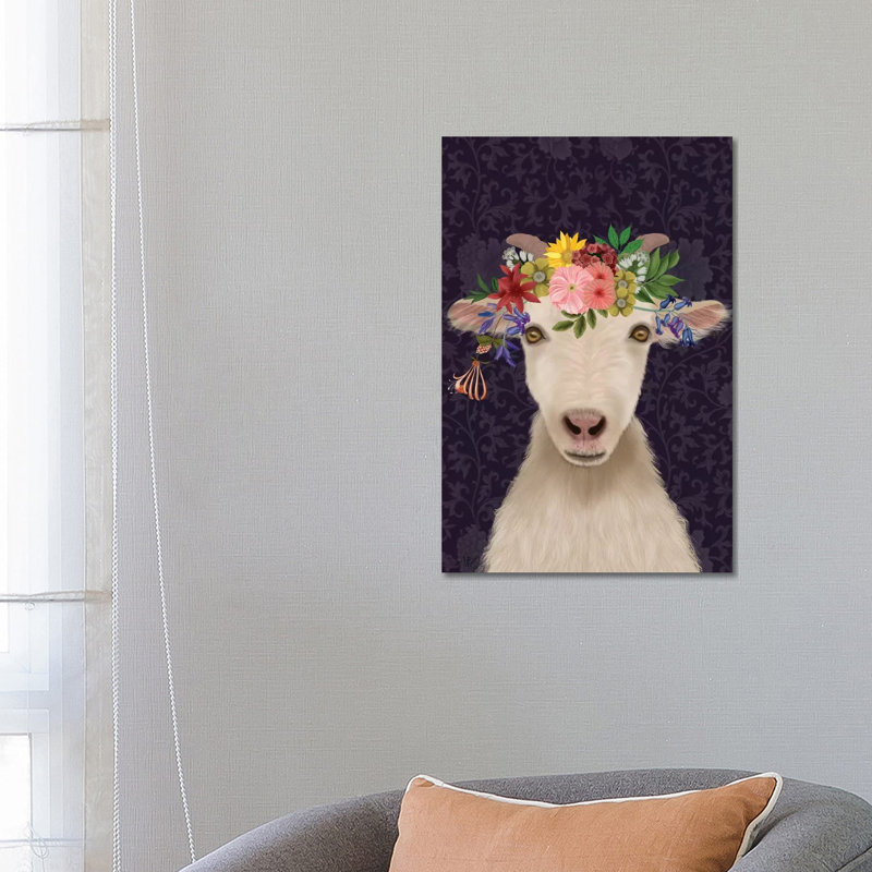 Goat Bohemian 1 by Fab Funky - Wrapped Canvas Gallery-Wrapped Canvas Giclée, 66.04 cm H x 45.72 cm W x 1.91 cm D