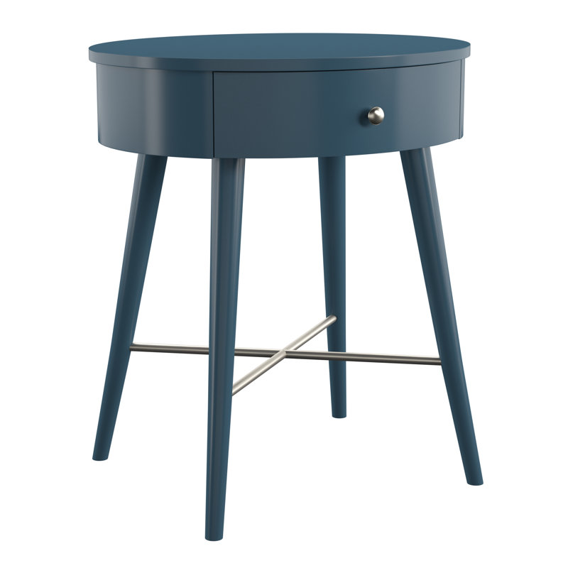 Table de bout avec rangement Lugenia, Bleu